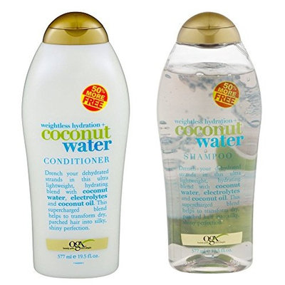 (OGX) Organix weightless hydration COCONUT WATER SHAMPOO & CONDITIONER Set, 19.5 Oz ea. : Beauty
