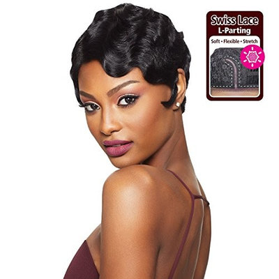 Outre Remy Human Hair Lace Front Wig Velvet Swiss Lace L Part Finger Wave