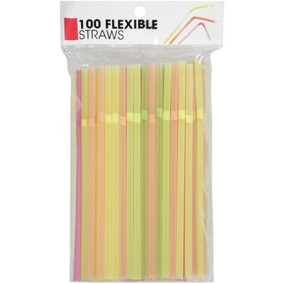 Flexible Neon Straws - 9 1/2