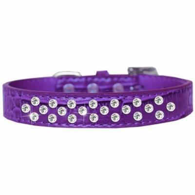 Sprinkles Clear Jewel Croc Dog Collar Purple Size 12