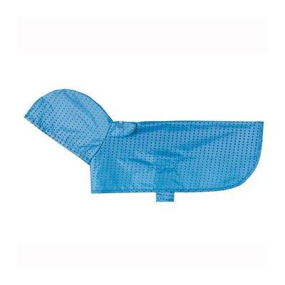 Pitter Patter Packable Dog Rain Poncho - Cyan Halftone Small