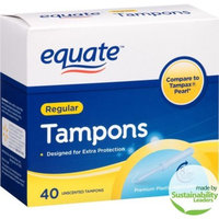 Equate Tampons, Regular, Unscented, 40 Ct
