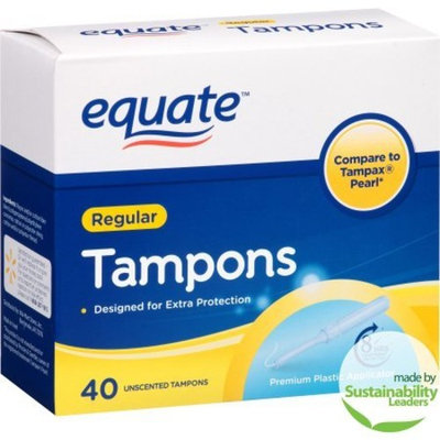 Equate Tampons, Regular, Unscented, 40 Ct