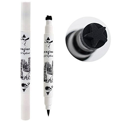 Ragdoll50 Professional Eyeliner Long Lasting Liquid Eyeliner Pencil with Star Heart Shape Stamp Tattoo, Black