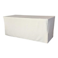LA Linen TCpop-fit-72x30x30-WhiteP11 2.23 lbs Polyester Poplin Fitted Tablecloth White