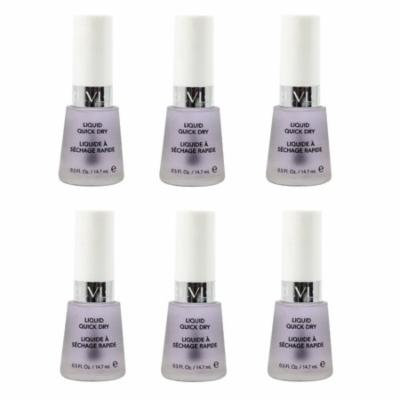 Revlon Liquid Quick Dry, 0.5 Ounce (6 Pack) + Makeup Blender Sponge