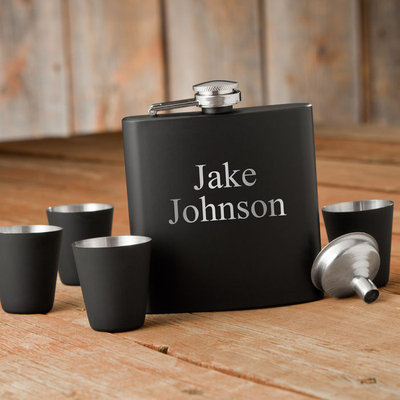 Personalized Flask & Shot Glass Gift Box Set