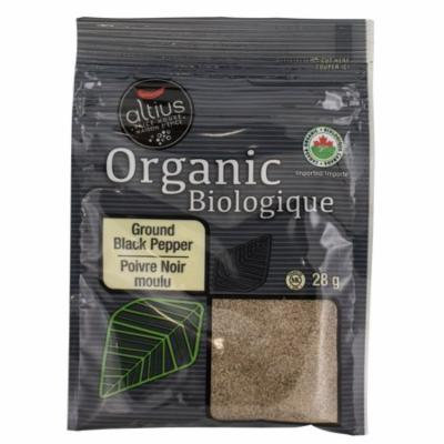Altius Ground Black Pepper Organic Spice Collection, Used for Both Its Flavor and as a Medicine 0.99 oz x 1