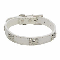 Mosunx Exquisite Adjustable Buckle Metal Bone Dog Puppy Pet Collars