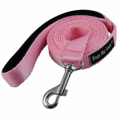 Dogs My Love 4ft Long Neoprene Padded Handle Nylon Leash 4 Sizes Pink (Small - 3/8