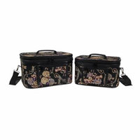 World Traveler Classic Floral 2-Piece Train Cosmetic Case Set