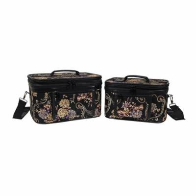 World Traveler Classic Floral 2-Piece Train Cosmetic Case Set