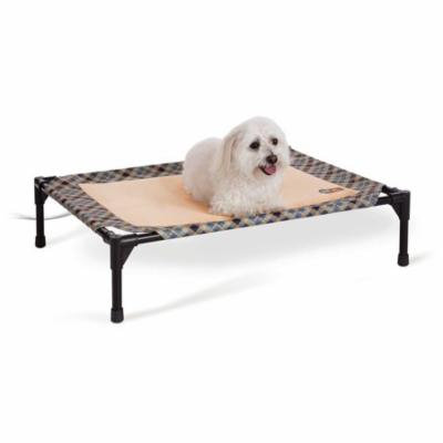 K&H Pet Products Thermo-Pet Cot Medium Tan / Plaid 25