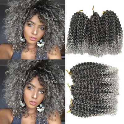 Flyteng marlibob crochet hair 6pieces/pack 8 inch Marlibob Kinky Curly synthetic Hair extensions