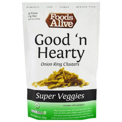 Foods Alive, Super Veggies, Good 'n Hearty, Onion Ring Clusters, 2 oz