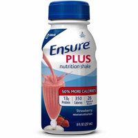4 Pack - Ensure Plus Nutrition Shake, Strawberry 8 oz bottles (case of 24)