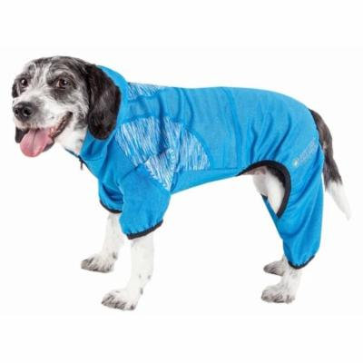 Pet Life ® Active 'Pawsterity' Heathered Performance 4-Way Stretch Two-Toned Full Bodied Hoodie