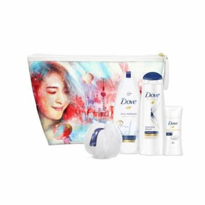Dove 5-Pc Shanghai Beauty Gift Set with BONUS Pouf & Makeup Bag (Body Wash, Shampoo, Deo)