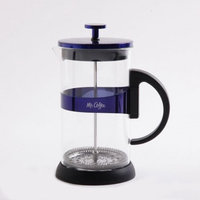 Gibson Overseas, Inc. Mr. Coffee Max Brew 32oz Glass Coffee Press, Blue, Specialty