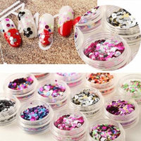 12 Colors/Set Shiny Round Glitter Sequins Nail Art Decoration Manicure Accessory