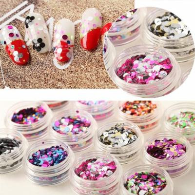12 Colors/Set Shiny Round Glitter Sequins Nail Art Decoration Manicure Accessory