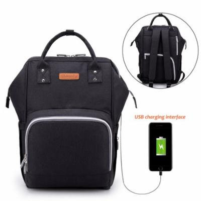 Large Capacity Nappy Changing Backpack with USB Charging Port, Multi-function Baby Diaper Bag Mom and Dad Travel Backpack with 2 Insulated Thermal Milk Bottle Pockets, Stroller Straps