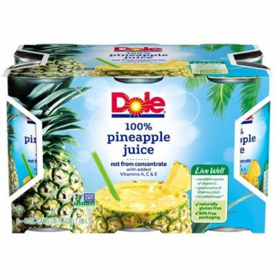 (8 Pack) DOLE 100% Pineapple Juice 6-6 fl. oz. Cans