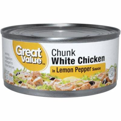(3 Pack) Great Value Lemon Pepper Chunk White Chicken, 10 oz