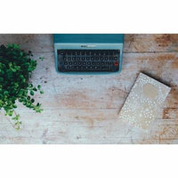 Framed Art For Your Wall Notepad Vintage Book Plant Typewriter Notebook 10x13 Frame