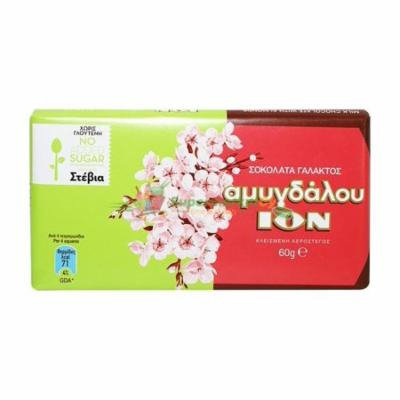 Milk Chocolate with Almonds, SUGAR FREE (ION) 60g