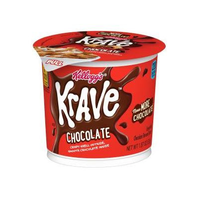 (6 Pack) Kellogg's Krave Breakfast Cereal, Chocolate, 1.87 Oz, Cup
