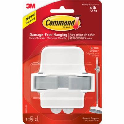 Command Broom Gripper, Clear (Pack of 20)