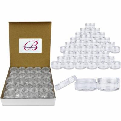 Beauticom 500 Pieces High Quality 5 Gram 5 ml (0.17 oz) Plastic Round Cosmetic Beauty Makeup Sample Jars (Clear Lid)