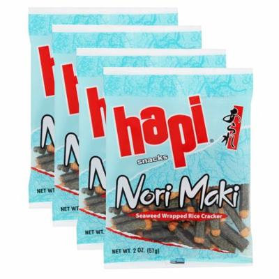 (4 Pack) Hapi Nori Maki Seaweed Wrap Snacks, 2 oz