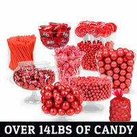 Red Candy Buffet - (Approx 14lbs) Includes Hershey's Kisses, Kit Kats, Sixlets, Gumballs, Dum Dum Lollipops & More