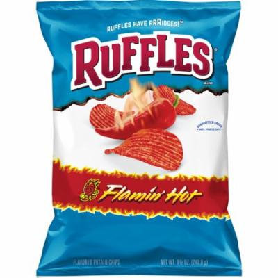 (3 Pack) Ruffles Flamin' Hot Potato Chips, 8.5 oz Bag