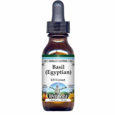 Basil (Egyptian) Glycerite Liquid Extract (1:5) - Vanilla Flavored (1 oz, ZIN: 522079) - 3-Pack