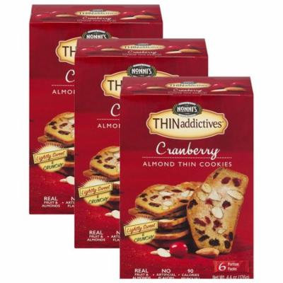 (3 Pack) Nonni's THINaddictives Cranberry Almond Cookies, 4 oz, 6-pack