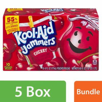 (5 Pack) Kool-Aid Jammers Cherry Ready-to-Drink Soft Drink, 10 - 6 fl oz Packets