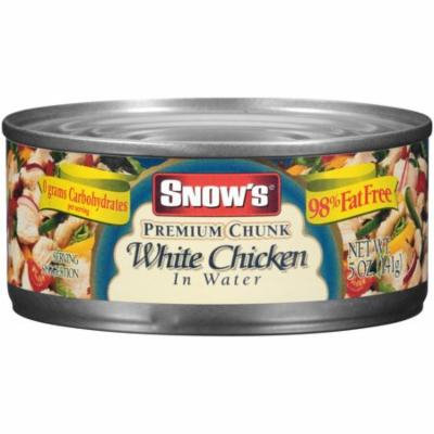 (4 Pack) Snow's Premium Chunk White Chicken in Water, 5 oz Can