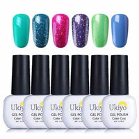 Ukiyo 6pcs Gel Nail Polish Multicolour Combo Colour Set Soak Off LED UV Long Lasting Nail Polish Candy Color Kit 10