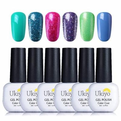 Ukiyo 6pcs Gel Nail Polish Multicolour Combo Colour Set Soak Off LED UV Long Lasting Nail Polish Candy Color Kit 10