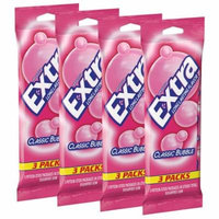 (3 Pack) Extra, Sugar Free Classic Bubble Chewing Gum, 3 Ct