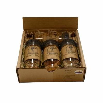 Beef Box Gift Set of 4 ~ Gift Set by High Plains Spice Company ~ Gourmet Meat and Veggie Spice Blends & Rubs For Beef, Chicken, Veggies & All Recipes ~ Spice Blends Handcrafted In Colorado, USA