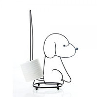 SITTING DOG TOILET TISSUE HOLDER IN CHROME
