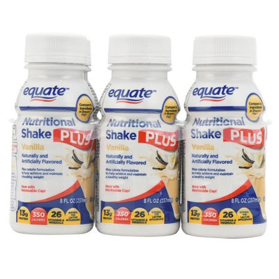 Wal-mart Stores, Inc. Equate Vanilla Nutritional Shake Plus, 8 fl oz, 6 count