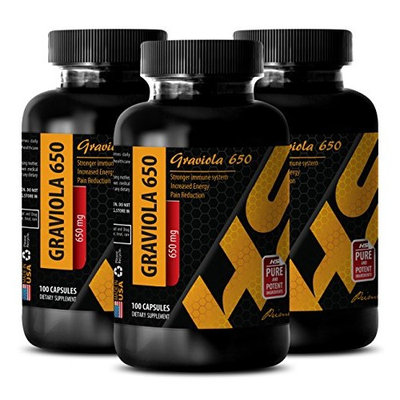 Kidney health supplements - GRAVIOLA EXTRACT - Pure soursop - 3 Bottles 300 Capsules