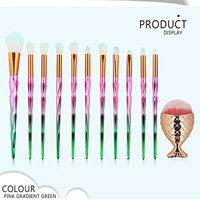 UPLOTER 12Pc Makeup Brushes Set Powder Foundation Eyeshadow Eyeliner Lip Cosmetic Brush