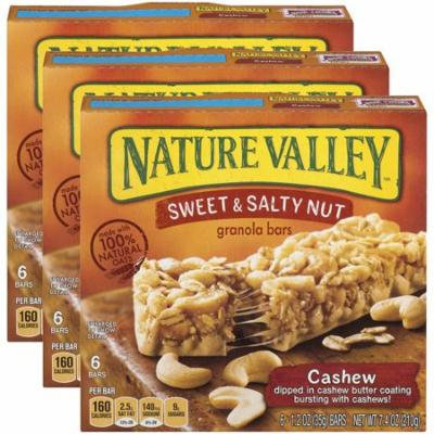 (3 Pack) Nature Valley Granola Bars Sweet and Salty Nut Cashew 6 Bars - 1.2 oz
