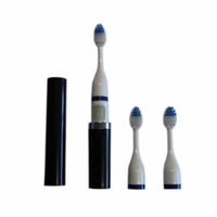 Vivid Battery Powered Toothbrush with 2 Extra Toothbrush Head - Great For Travel, Portable and Easy To Carry (Black)